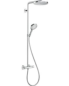 hansgrohe Raindance S shower system 28825000 2000 PowderRain spray type water-saving+ with thermostat, EcoSmart+, 6 l/min, chrome