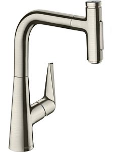 hansgrohe Talis kitchen faucet 72824800 stainless steel look, pull-out spray, 2 sets