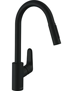 hansgrohe Focus M41 kitchen faucet 240 31815670 with pull-out spray, 2jet, matt black