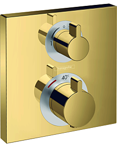 hansgrohe Ecostat Square Fertigmontageset 15714990 Thermostat, 2 Verbraucher, Unterputz, polished gold optic