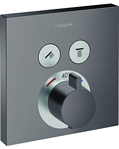 hansgrohe ShowerSelect Fertigmontageset 15763340 UP-Thermostat, für 2 Verbraucher, brushed black