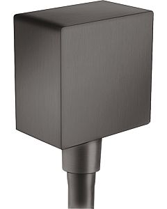 hansgrohe FixFit hose connection 26455340 DN 15, with backflow preventer and plastic angle, brushed black