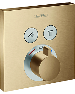 hansgrohe ShowerSelect Fertigmontageset 15763140 Unterputz-Thermostat, für 2 Verbraucher, brushed bronze