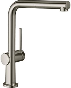 hansgrohe Talis M54 Spültischarmatur 72845800 mit Ausziehauslauf, 1jet, 4,9 l/min, Edelstahl Finish
