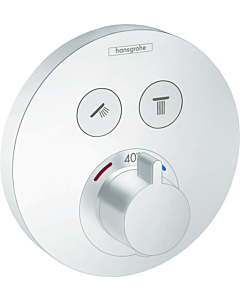 hansgrohe ShowerSelect S Fertigmontageset 15743700 UP-Thermostat, für 2 Verbraucher, mattweiß
