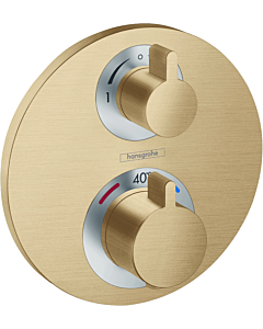 hansgrohe Ecostat S Fertigmontageset 15758140 UP-Thermostat, für 2 Verbraucher, brushed bronze