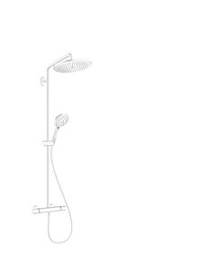 hansgrohe Croma Select S Showerpipe   26891700 mit Thermostat und Handbrause, mattweiß