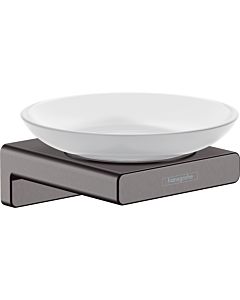 hansgrohe AddStoris porte-savon 41746340 fixation murale, verre, métal, chrome noir brossé