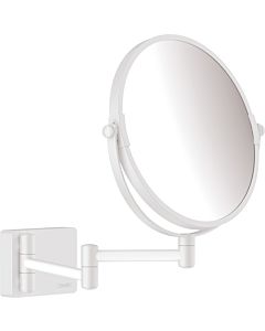 hansgrohe AddStoris shaving mirror 41791700, 1x and 3x magnification, wall-mounted, matte white
