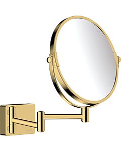 hansgrohe AddStoris shaving mirror 41791990, 1x and 3x magnification, wall-mounted, polished gold optic