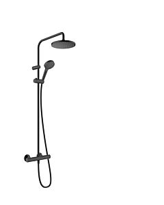 hansgrohe Vernis Blend 200 1jet Showerpipe 26276670 mit Brausethermostat, mattschwarz