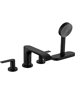 hansgrohe Garniture Vivenis 75444670 Mitigeur bain-douche 4 trous sur gorge, avec sBox, noir mat