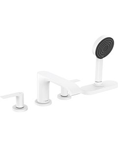 hansgrohe Garniture Vivenis 75444700 Mitigeur bain-douche 4 trous sur gorge, avec sBox, blanc mat