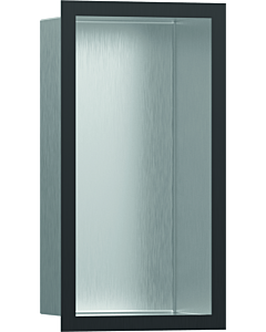 hansgrohe Niche murale XtraStoris 56094340 30x15x10cm, avec cadre design, acier inoxydable brossé, chrome noir brossé