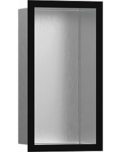 hansgrohe XtraStoris Wandnische 56094670 30x15x10cm, mit Designrahmen, Edelstahl gebürstet, mattschwarz