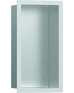 hansgrohe Niche murale XtraStoris 56094700 30x15x10cm, avec cadre design, acier inoxydable brossé, blanc mat