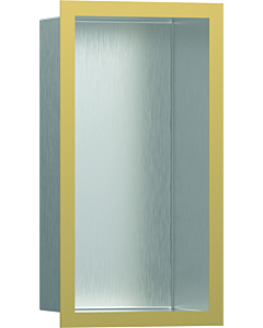 hansgrohe XtraStoris Wandnische 56094990 30x15x10cm, mit Designrahmen, Edelstahl gebürstet, polished gold optic