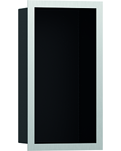 hansgrohe XtraStoris Wandnische 56095800 30x15x10cm, mit Designrahmen, mattschwarz, Edelstahl optic