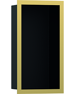 hansgrohe XtraStoris Wandnische 56095990 30x15x10cm, mit Designrahmen, mattschwarz, polished gold optic