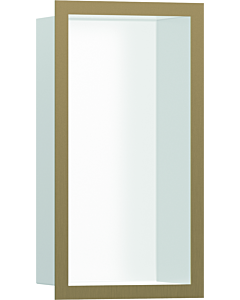 hansgrohe XtraStoris wall niche 56096140 30x15x10cm, with design frame, matt white, brushed bronze