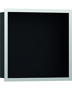 hansgrohe XtraStoris Wandnische 56098800 30x30x10cm, mit Designrahmen, mattschwarz, Edelstahl optic