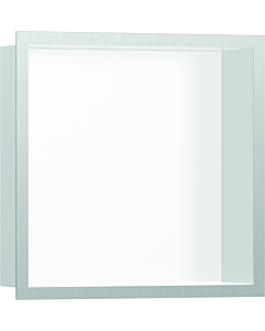 hansgrohe XtraStoris Wandnische 56099800 30x30x10cm, mit Designrahmen, mattweiß, Edelstahl optic