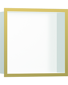 hansgrohe XtraStoris Wandnische 56099990 30x30x10cm, mit Designrahmen, mattweiß, polished gold optic
