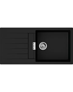 hansgrohe évier encastré 43358170 750x490mm, cuve principale et supplémentaire, 980x480mm, noir graphite