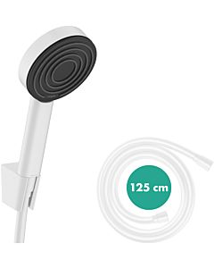 hansgrohe Pulsify S set de support de douche 24301700 avec flexible de douche 125cm, blanc mat, 1jet