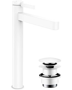 hansgrohe Finoris 260 basin mixer 76070700 for wash bowls, with push-open waste set, matt white