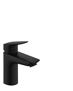 hansgrohe Logis single lever basin mixer 71107670 push-open waste set, without CoolStart, projection 108mm, matt black