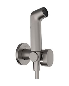 hansgrohe Bidette Shower Head 29232340 2000 Spray Type S Water Saving for Warm Water with Shower Head Holder and Shower Hose 125 cm, Brushed Black Chrome