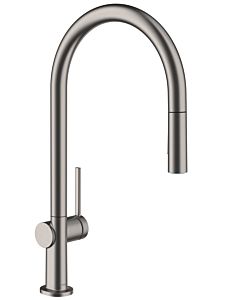 hansgrohe Talis M54 Spültischarmatur 72842340 mit Ausziehbrause, 2jet, brushed black chrome
