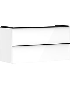 hansgrohe Xelu Q vanity unit 54035670 1180x605x475mm, 2 drawers, high-gloss white, matt black