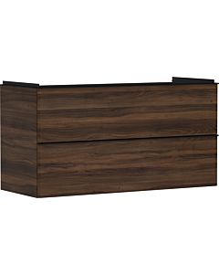 hansgrohe Xelu Q meuble sous-vasque 54038670 1180x605x475mm, 2 tiroirs, noyer foncé, noir mat
