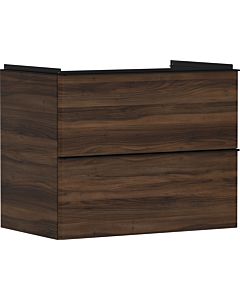 hansgrohe Xelu Q meuble sous-vasque 54030670 780x605x475mm, 2 tiroirs, noyer foncé, noir mat