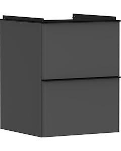 hansgrohe Xelu Q Waschtischunterschrank 54020670 480x605x475mm, für Handwaschbecken, 2 Schubladen, diamantgrau matt, mattschwarz