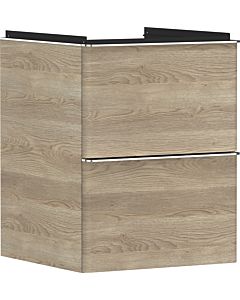 hansgrohe Xelu Q Waschtischunterschrank 54021000 480x605x475mm, für Handwaschbecken, 2 Schubladen, Eiche Natur, chrom