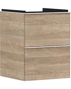 hansgrohe Xelu Q Waschtischunterschrank 54021700 480x605x475mm, für Handwaschbecken, 2 Schubladen, Eiche Natur, mattweiß