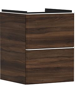 hansgrohe Xelu Q Waschtischunterschrank 54022700 480x605x475mm, für Handwaschbecken, 2 Schubladen, Nussbaum dunkel, mattweiß