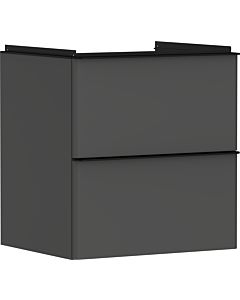 hansgrohe Xelu Q meuble sous-vasque 54024670 580x605x475mm, 2 tiroirs, gris diamant mat, noir mat