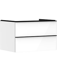 hansgrohe Xelu Q meuble sous-vasque 54074670 780x485x550mm, 2 tiroirs, blanc brillant, noir mat