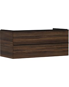 hansgrohe Xelu Q Waschtischunterschrank 54085670 1180x485x550mm, 2 Schubkästen, Nussbaum dunkel, mattschwarz