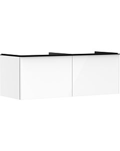 hansgrohe Xelu Q meuble sous-vasque 54066670 1360x485x550mm, 2 tiroirs, blanc brillant, noir mat