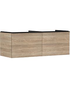 hansgrohe Xelu Q Waschtischunterschrank 54068670 1360x485x550mm, 2 Schubkästen, Eiche Natur, mattschwarz