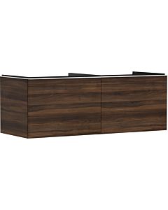 hansgrohe Xelu Q Waschtischunterschrank 54069700 1360x485x550mm, 2 Schubkästen, Nussbaum dunkel, mattweiß