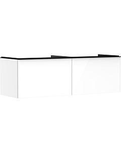 hansgrohe Xelu Q Waschtischunterschrank 54070670 1560x485x550mm, 2 Schubkästen, weiß hochglanz, mattschwarz