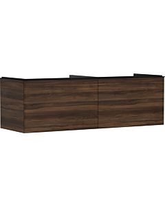 hansgrohe Xelu Q meuble sous-vasque 54073670 1560x485x550mm, 2 tiroirs, noyer foncé, noir mat