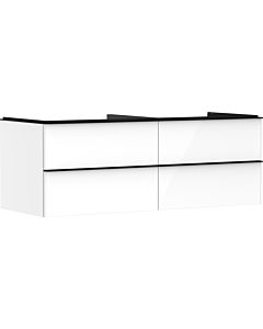 hansgrohe Xelu Q Waschtischunterschrank 54086670 1360x485x550mm, 4 Schubkästen, weiß hochglanz, mattschwarz