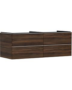 hansgrohe Xelu Q meuble sous-vasque 54089000 1360x485x550mm, 4 tiroirs, noyer foncé, chromé